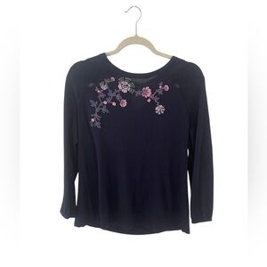 LOFT Floral Embroidered Top